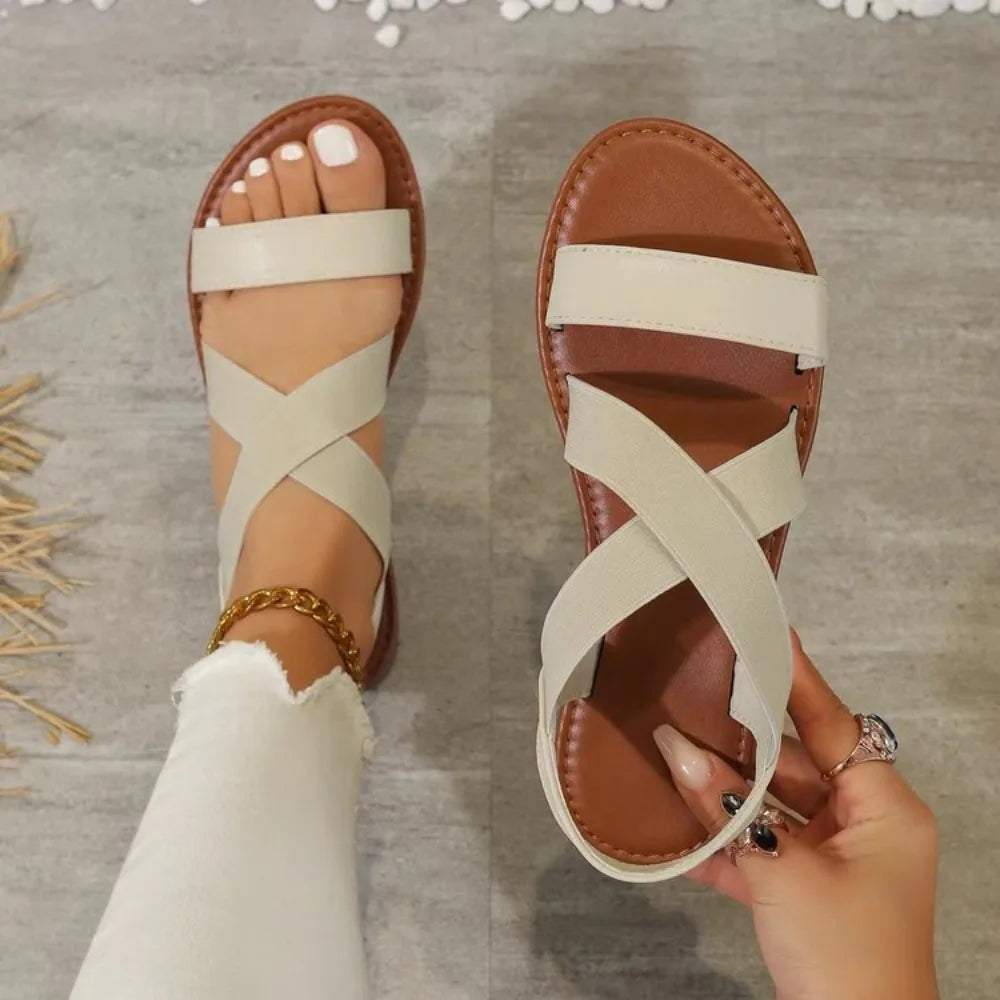 Designer-Sommerparty-Damenschuhe, Sandalen mit rutschfester Gummisohle, Damen-Strandschuhe, Damenschuhe in Übergröße, Retro-Schuhe