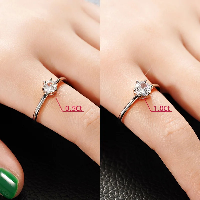 Huitan 5/6,5 mm Zirkonia-Ringe, schlicht und elegant, Damen-Accessoires für Verlobung, Hochzeit, heißer Verkauf, Statement-Schmuck