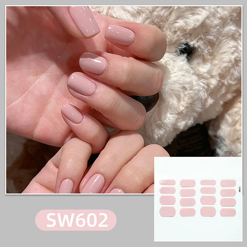 Roter Farbverlauf, backfreie Nagelaufkleber, langlebige Nagelstreifen, Patch-Schieber, vollständiger Abdeckungsaufkleber, selbstklebend, einfache Vollwickel