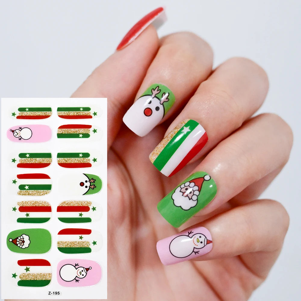14 Tipps Full Wrap Nagellack Aufkleber Selbstklebende einfarbige Gel-Nagelstreifen Kunst Aufkleber Nicht halbgehärtete DIY Nageldekorationen