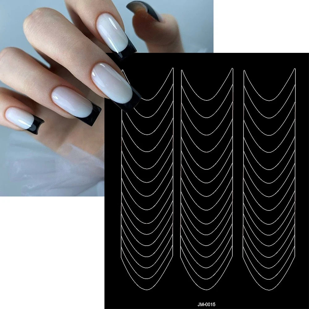 24 Muster Airbrush-Schablonen, Nagelkunst-Aufkleber, hohler Schmetterling/Blume/Schleife/Französische Liniendruckschablonen, Nagelaufkleber, DIY-Werkzeuge