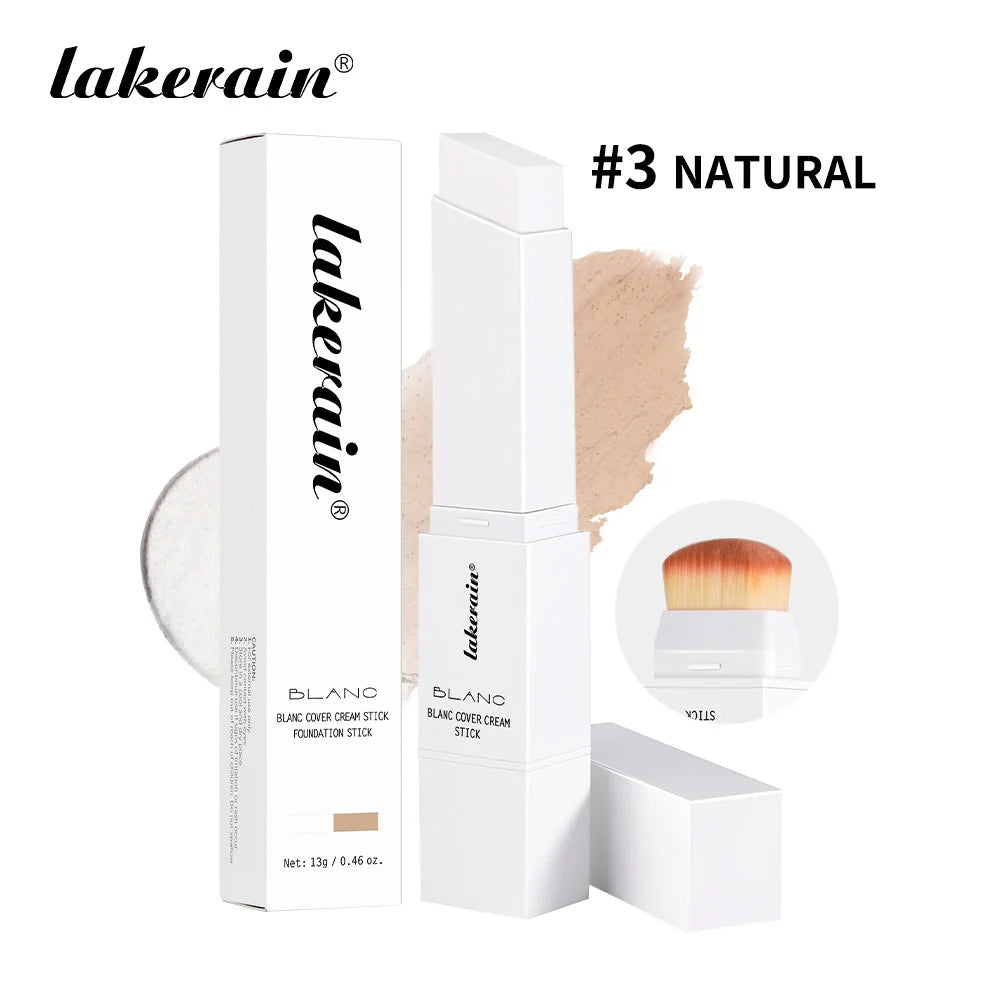Farbwechselnder Foundation-Stick Blanc Foundation Koreanisches Make-up Basis Hochdeckender Concealer Natürlicher Nude 2-in-1 Foundation-Stick