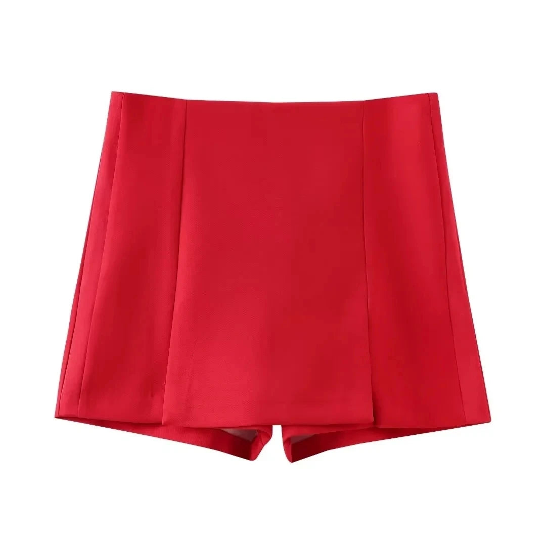 HH Sommer Frauen Elegante Rosa Shorts Röcke Sets Vorderen Knopf Rohr Tops Schlank Schlitz Shorts Culottes Weibliche Mode Streetwear