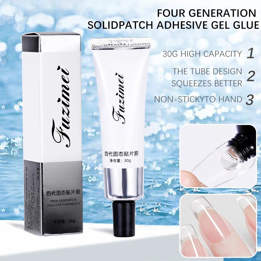 30 g ultrastarker Nagelspitzenkleber, schnell trocknender Gelkleber für transparente Spitzen und künstliche Nägel, UV-/LED-Härtung für Nageldesign