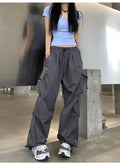 2025, Cargohose für Damen, Retro-Arbeitskleidung, lässig, Baggy, gerade Hose, modisch, breite Beintaschen, Joggerhose, Y2k-Streetwear