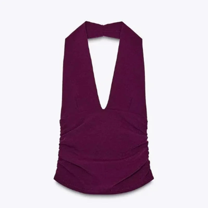 MUJER 2025 Damen-Rock, 2-teiliges Set, Neckholder-Crop-Top, weiblich, hohe Taille, Midi-Röcke, Sets für Frauen, rückenfreie Tops, zweiteiliges Outfit