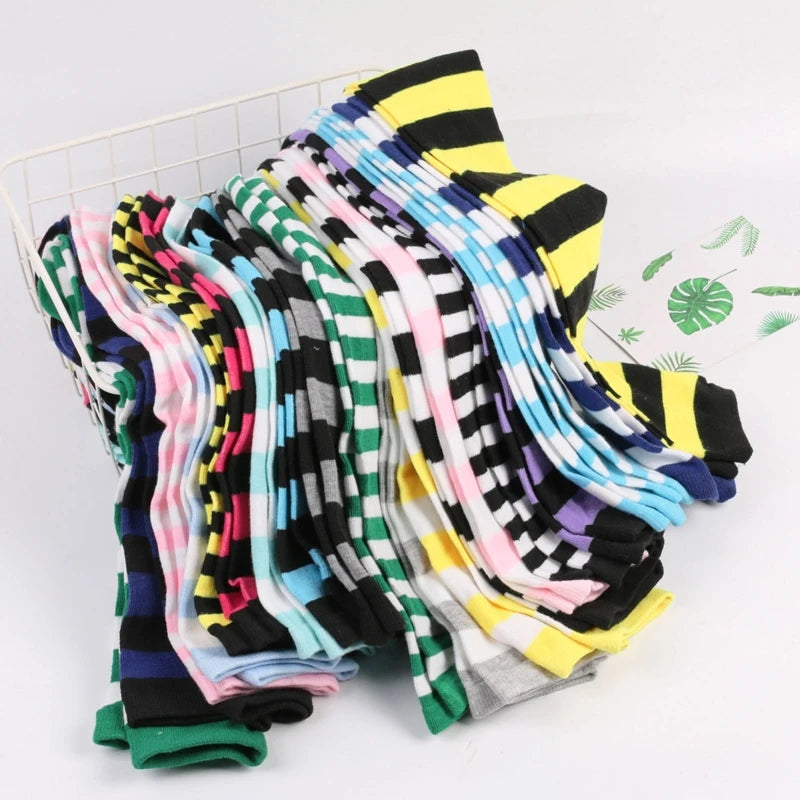 Frauen Gestreiften Druck Über Knie Lange Socken Oberschenkel Hohe Strümpfe für Weihnachten Halloween Anime Cosplay Kostüm Zubehör M6CD