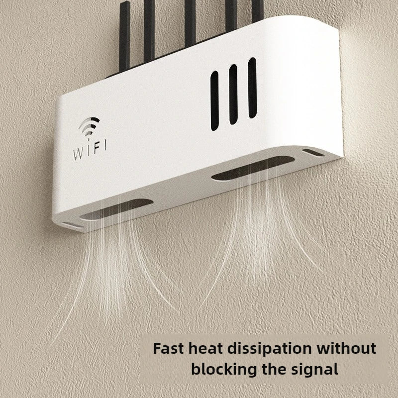 An der Wand montiertes kabelloses WIFI-Router-Regal aus ABS-Kunststoff, Aufbewahrungsbox, Router-Rack, Kabel-Stromhalterung, Organizer-Box für Wohnzimmer