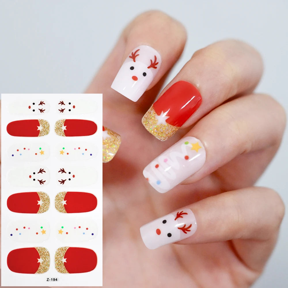 14 Tipps Full Wrap Nagellack Aufkleber Selbstklebende einfarbige Gel-Nagelstreifen Kunst Aufkleber Nicht halbgehärtete DIY Nageldekorationen