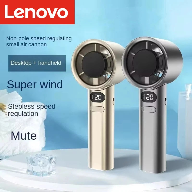 Lenovo Mini-Handventilator, 120 Geschwindigkeiten, tragbare, blattlose Tischventilatoren, wiederaufladbar, sofortige Kühlung mit Eismodus, für Männer und Frauen, neu