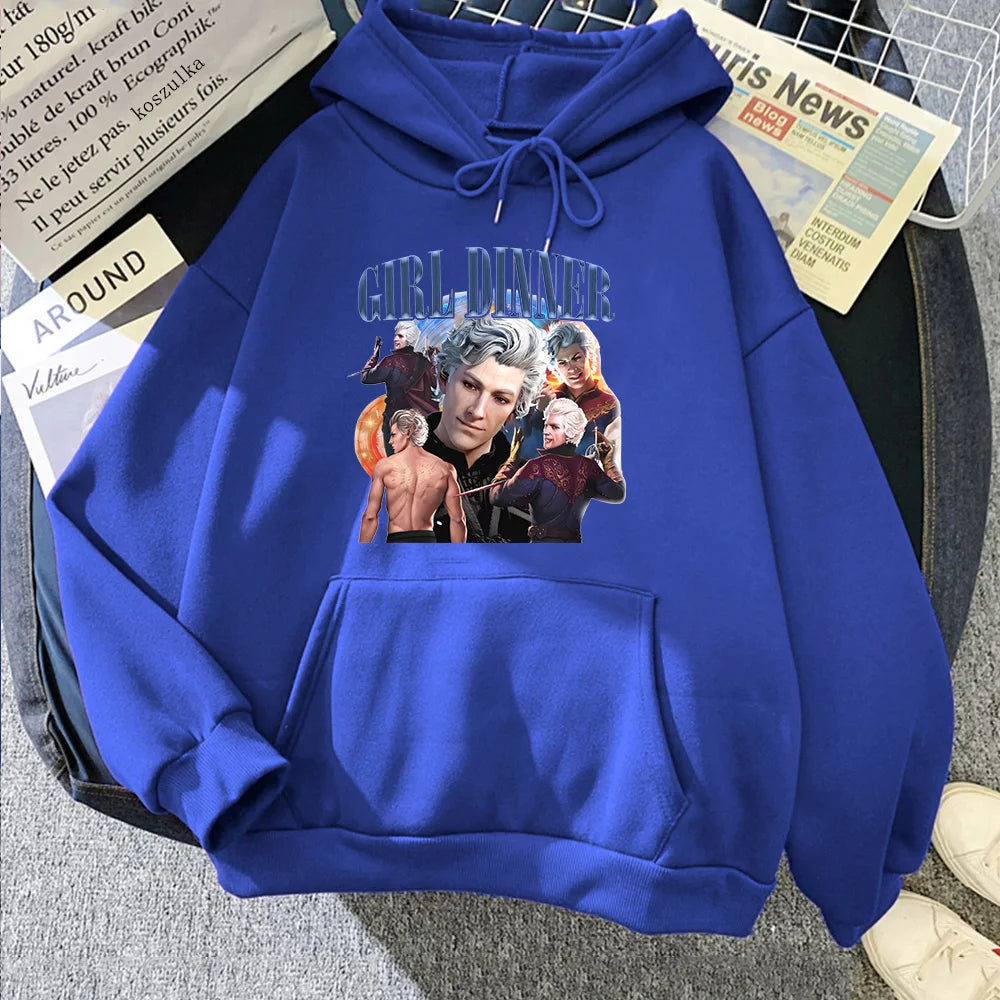 Baldur's Gate 3 Hoodies Grafikdruck mit Kapuze, bequemes Fleece-Sweatshirt, langärmelig, Harajuku-Kleidung, Moletom, süßer Kapuzenpullover