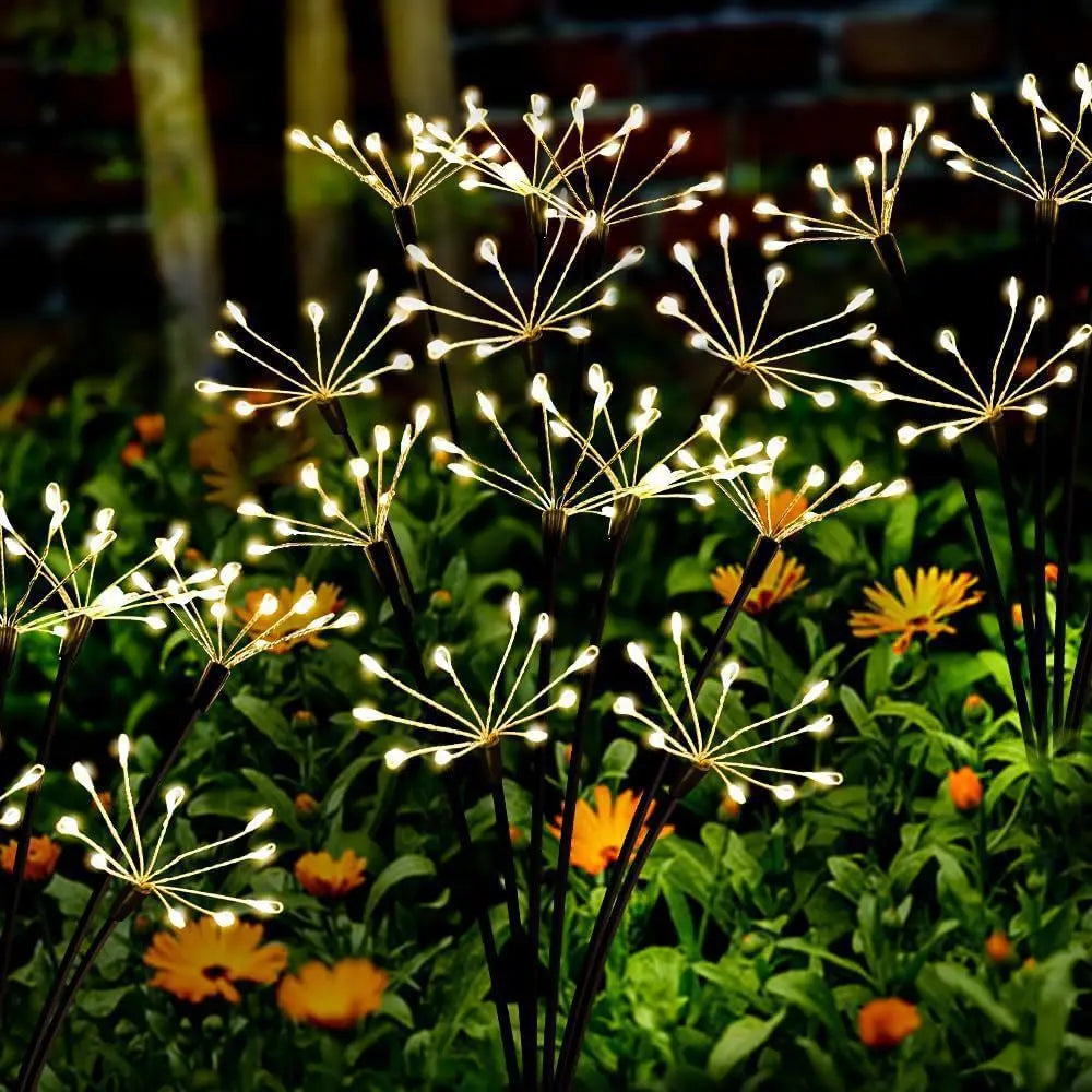 Solar-LED-Feuerwerkslichter für den Außenbereich, Löwenzahn-Rasenlampe, schwingende Starburst-Landschaftsbeleuchtung, 1–4 Stück, für Hof, Terrasse, Gartendekoration