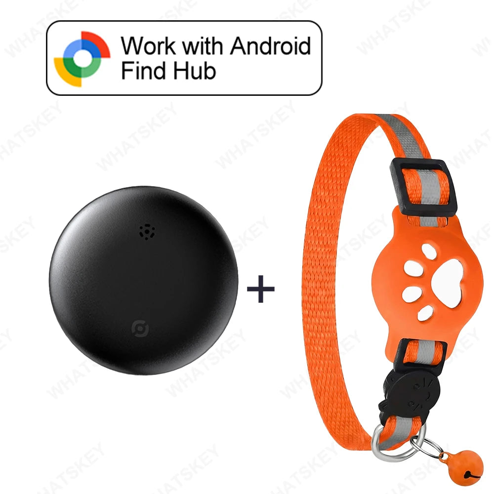 Verstellbares Haustier-Halsband mit GPS-Tracker, Google Find My Android Finder, Ortungsgerät-Set, Haustierzubehör, Elektronische Geräte für Katzen und Haustiere