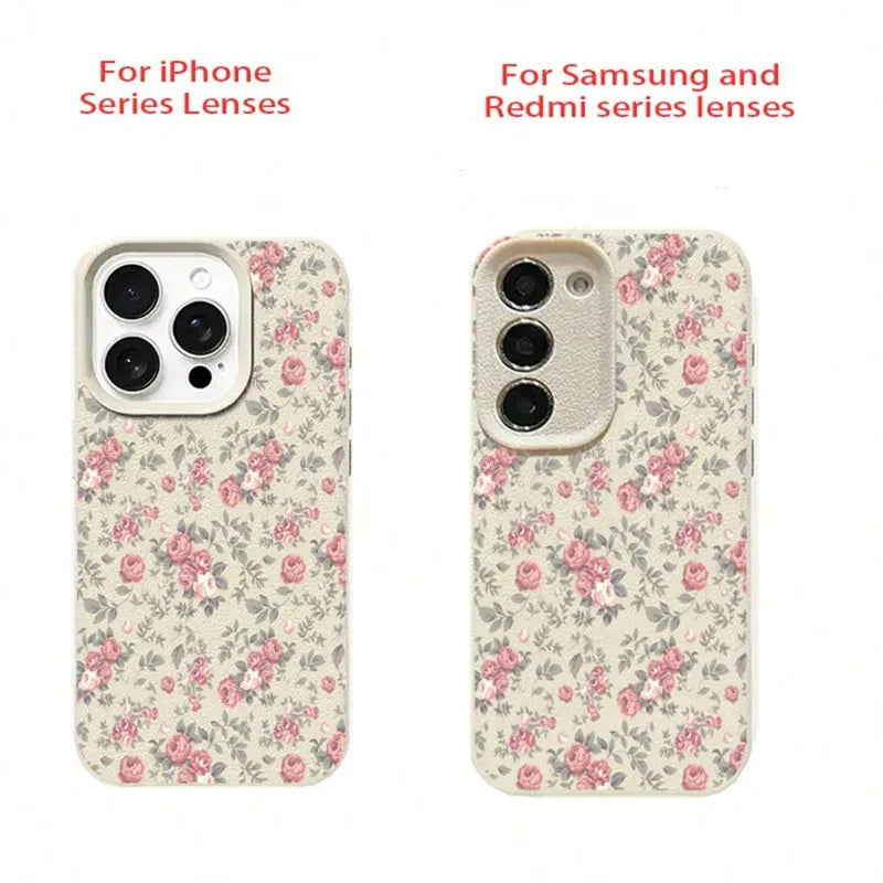 Niedliche Mädchen-Handyhülle mit Blumenmuster in Weiß für Samsung Galaxy S26 S25 Ultra S24 FE S23 Plus S22 A16 A26 A36 A56 A55 A37 A57 Cover