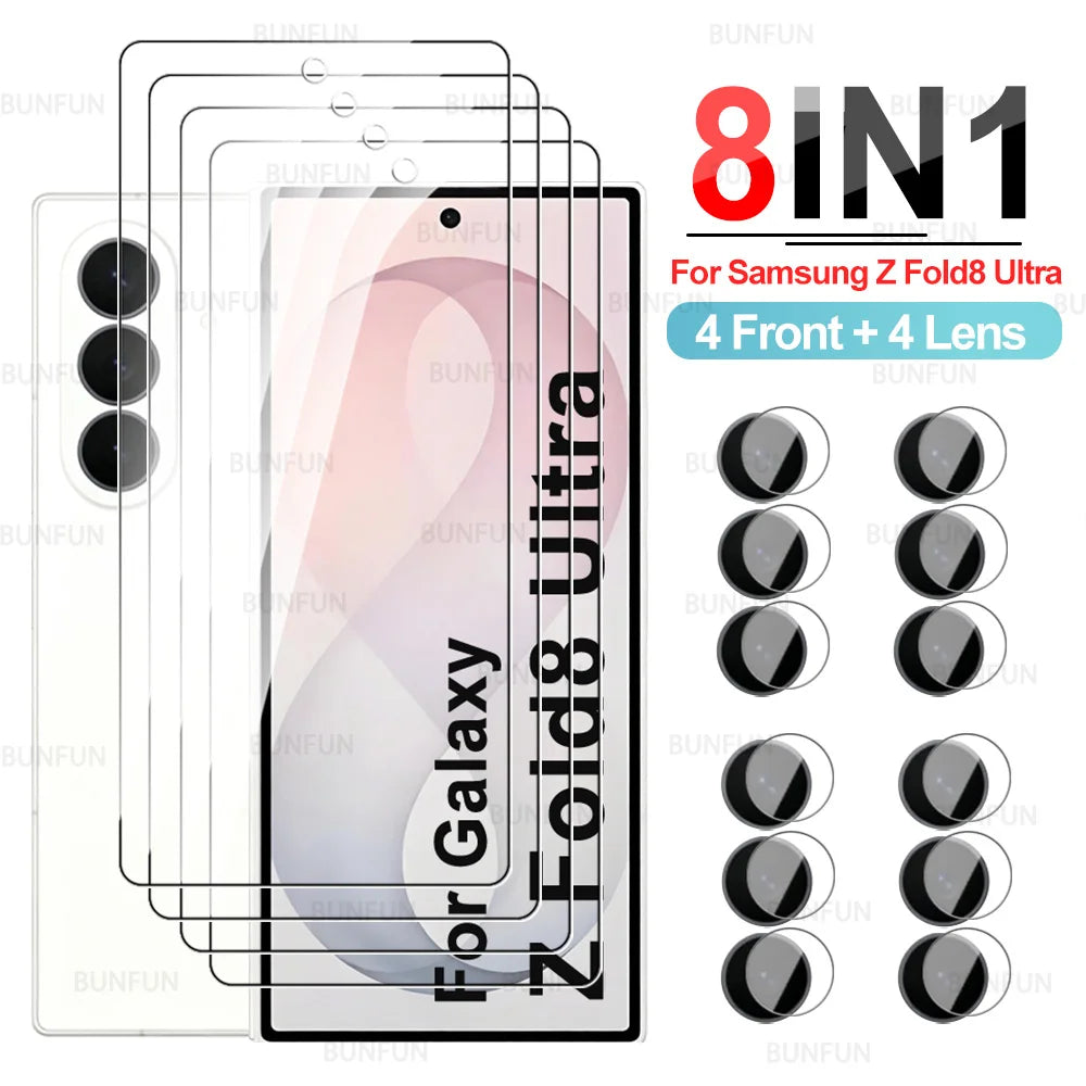8in1 Displayschutzfolie Außenglas für Samsung Galaxy Z Fold8 Ultra 5G Kamerafolie Gehärtetes Glas ZFold8 Fold 8 Ultra ZFold8Ultra