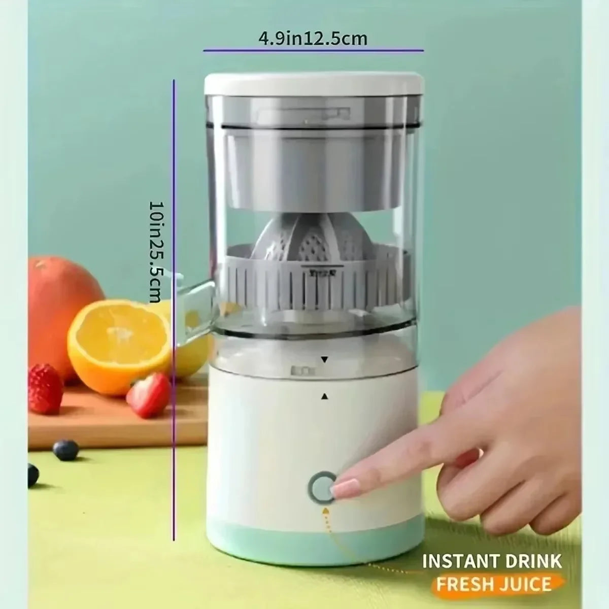 HOMEFISH Elektrischer Entsafter Saftbecher Zitrus-Orangenpresse USB-Aufladung Küchen-Obstentsafter Mixer Separator Pressmaschine