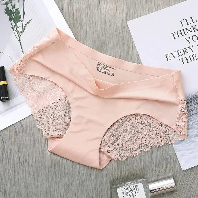 1/2/3Pcs Nahtlose WomenComfort Spitze Slip Aushöhlen Höschen Set Unterwäsche Low Rise Weibliche Sport Panty weiche Dame Dessous Sexy