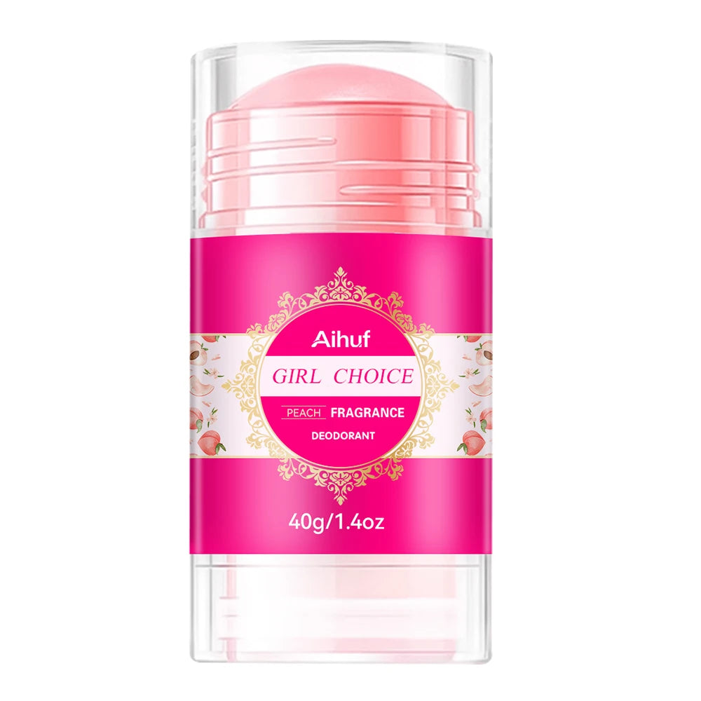 AIHUF Unisex 40g Deodorant-Stick mit Zedernholz- & Pfirsich-Duft Tragbares Dreh-Design Langanhaltend 72h Deodorant für Empfindliche Haut