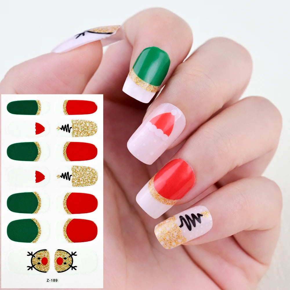14 Tipps Full Wrap Nagellack Aufkleber Selbstklebende einfarbige Gel-Nagelstreifen Kunst Aufkleber Nicht halbgehärtete DIY Nageldekorationen