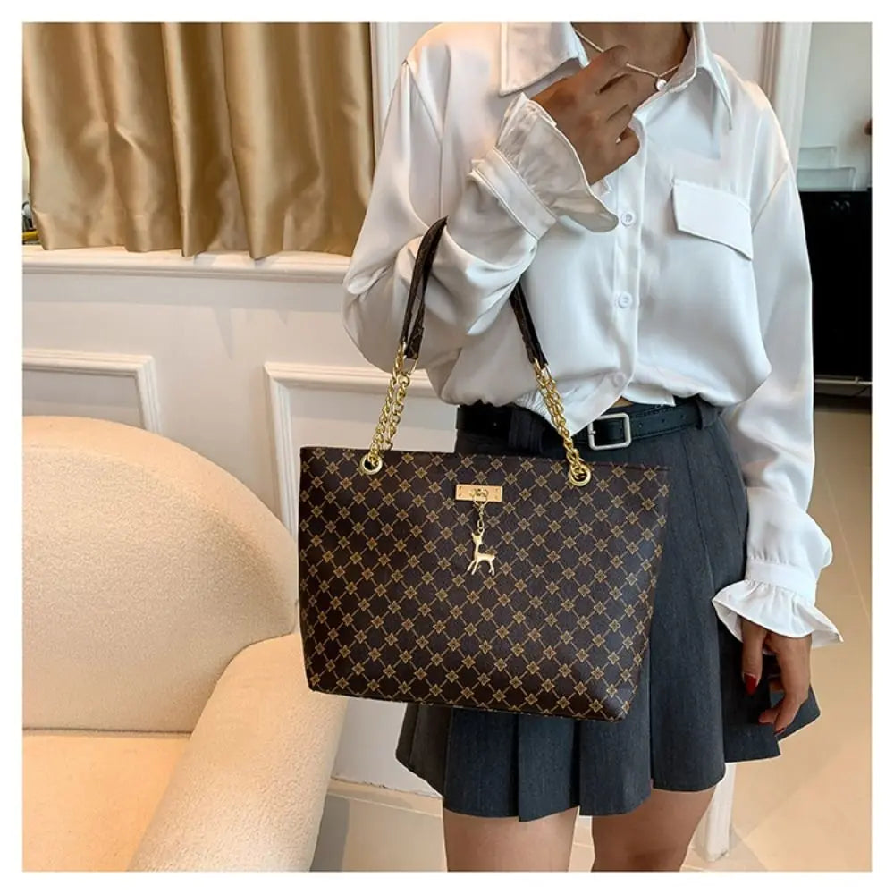 Frauen Luxus Design Einkaufstasche Große Kapazität Handtasche Mode Druck Schulter Tasche Trendy Neue Einkaufstasche Geldbörse