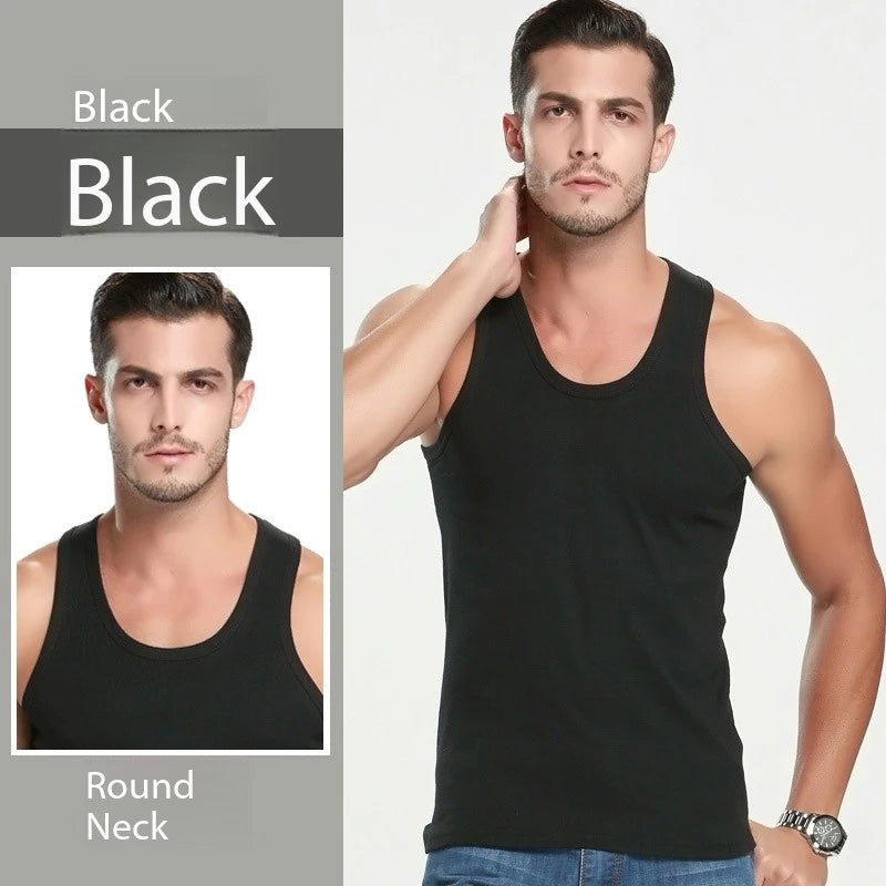 1 Packung Vier-Jahreszeiten-Herren-Baumwoll-Joker-Weste, schlicht geschnittenes Sport-Fitness-T-Shirt für Teenager, lässiges ärmelloses Hemd für mittleres Alter