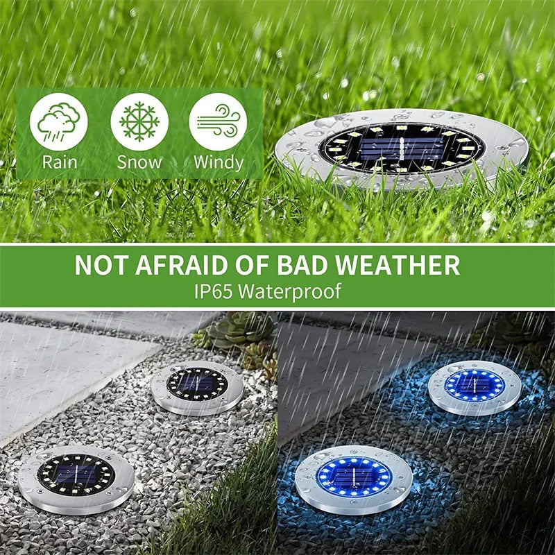 IP68 LED Outdoor Solar Power Boden Licht Solar Pfad Deck Lichter U-licht Hof Einfahrt Rasen Garten Dekor Beleuchtung