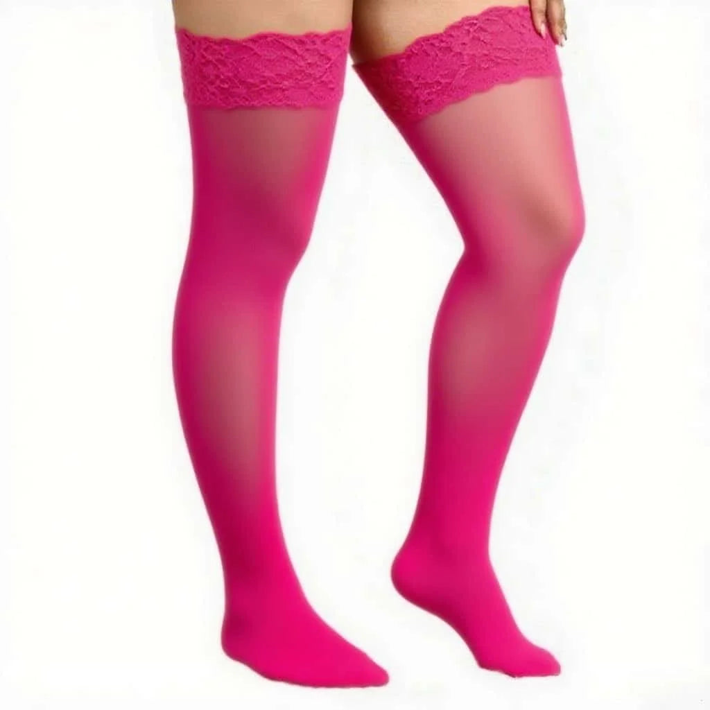 NEUE elastische schwarze Seidenstrümpfe mit Spitze für Damen, rutschfeste, dünne Overknee-Strümpfe, große Größen, Netzstrümpfe, lange Weihnachtsstrümpfe, sexy 3XXL