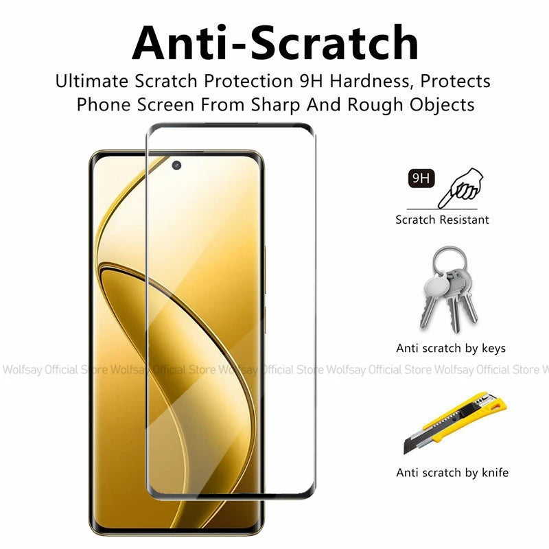 3D gebogene Kante Glas für Realme 12 Pro Plus Glas Realme 12 Pro+ Plus Displayschutzfolie gehärtetes Glas Telefon Film Realme 12 Pro+