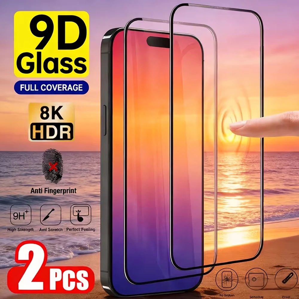 1-2 Stück Panzerglas für iPhone 17 Pro Max Air Displayschutzfolie für iPhone 16 15 14 13 12 11 Pro 6 Plus 7 8 SE Schutzglas