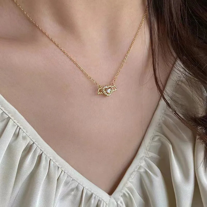 Aihua Mode Minimalistische Runde Opal Anhänger Halskette für Frauen Geometrische Schlüsselbein Ästhetische Kette Sommer Schmuck Zubehör