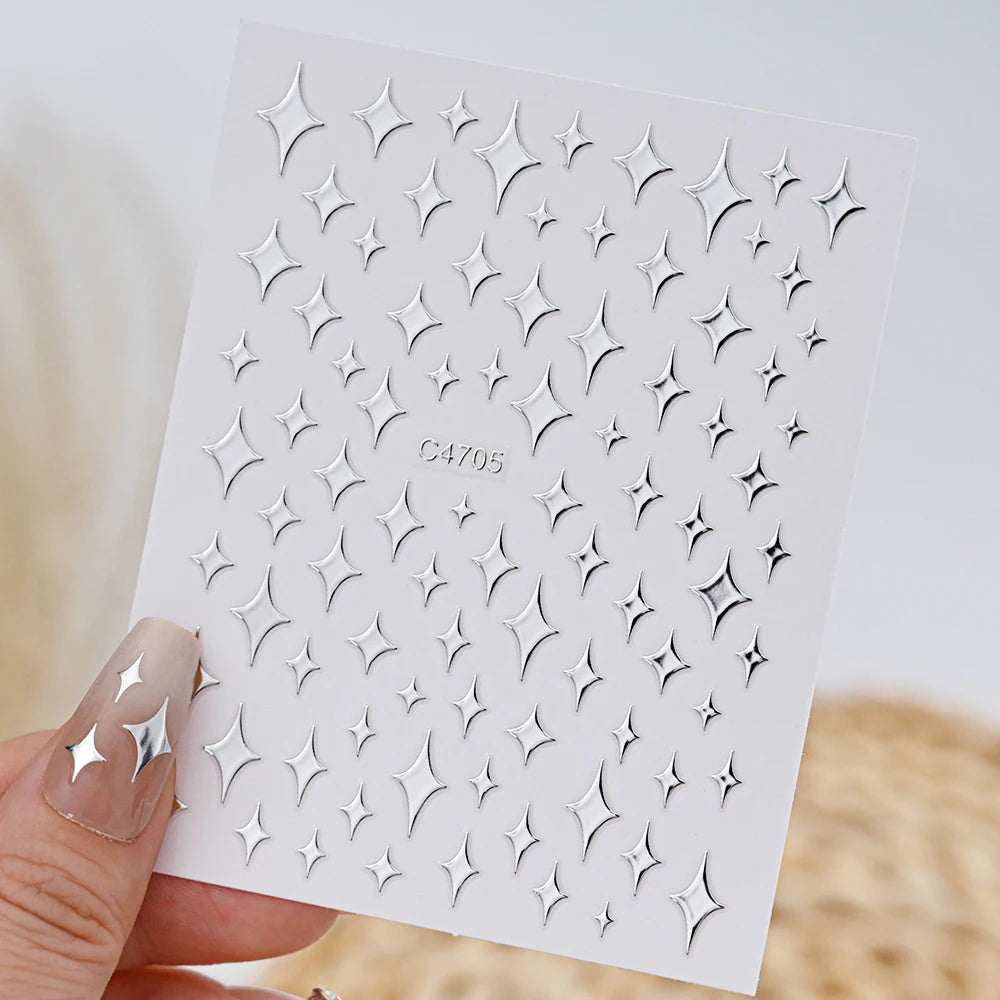 1Pc 3D Gold Silber Hohl Liebe Herz Nagel Aufkleber Weiß Schwarz Laser Herz Selbst-klebe Aufkleber Maniküre Dekoration spitze Sliders