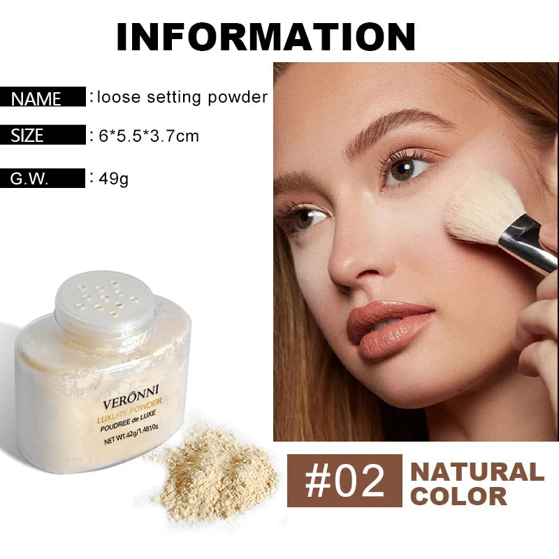 6-Farben-Bananen-Luxuspuder für Frauen, Gesichtsgrundierung, Bananenpulver, Flaschen, loses Pulver, authentisches Ölkontroll-Schönheits-Make-up