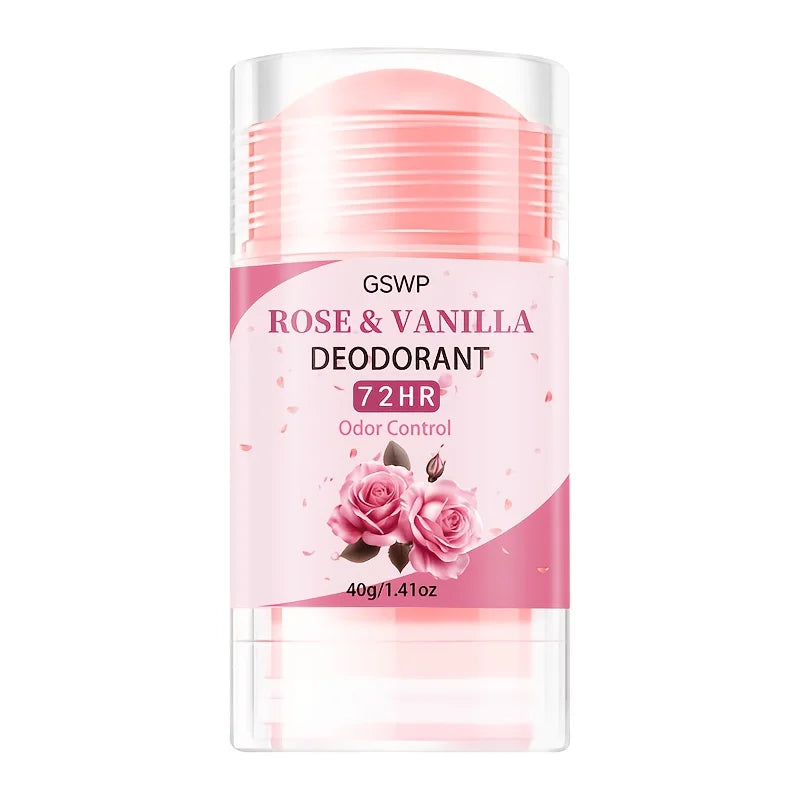 GSWP Rosen- und Vanille-Deodorant, mit einem 72-Stunden-Duft, der den ganzen Tag anhält. Langanhaltender Geruchsschutz. 40g/80g