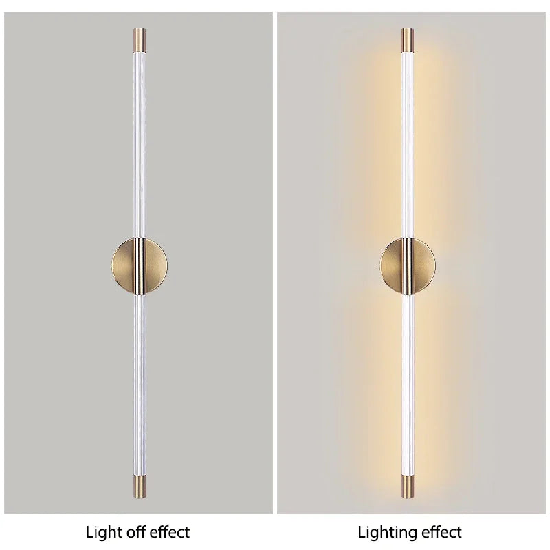 60-120 cm Moderne LED-Wandleuchte für Innenräume, Goldene Streifenlampe, Schlafzimmer Wohnzimmer Heimdekoration, 85-265V Beleuchtungskörper
