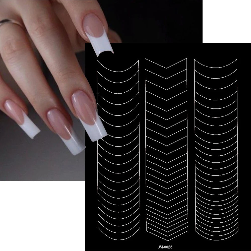24 Muster Airbrush-Schablonen, Nagelkunst-Aufkleber, hohler Schmetterling/Blume/Schleife/Französische Liniendruckschablonen, Nagelaufkleber, DIY-Werkzeuge