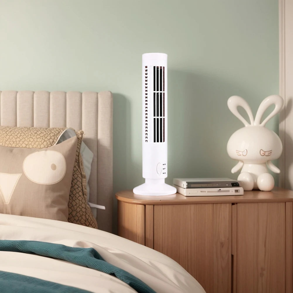 LED-Turmventilator Mini Vertikaler Klimaanlagen-Ventilator 2-Gang-Geschwindigkeit Blattloser Luftkühler Tragbarer Elektrischer Bodenventilator für Zuhause und Büro