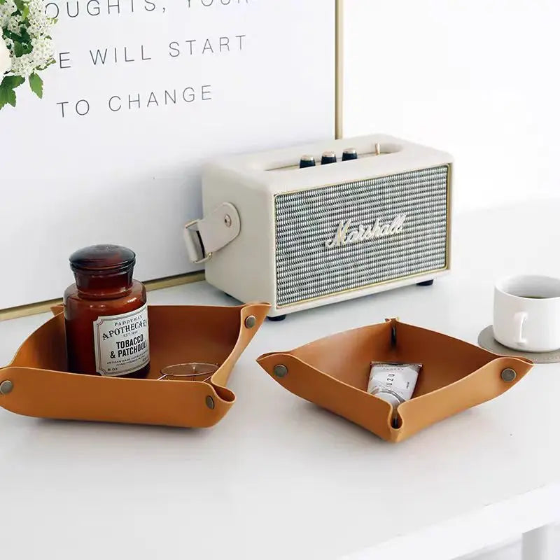Wohnzimmer Eingang Schlüssel Aufbewahrungsbox Leder Desktop Kosmetik Aufbewahrungsbox Diverse europäische Tablett Aufbewahrungsbox