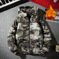 2025 Herbst Winter Herrenjacke Verdickte Bedruckte Männer-Oberbekleidung Langarm Reißverschluss Kapuze Lose Outdoor Herren Daunenjacke