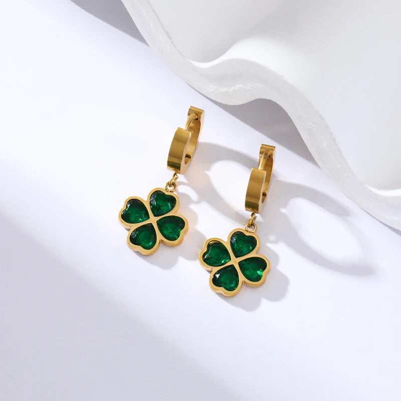 EILIECK Trendige Damen-Ohrringe mit Blumenmuster und rosa Zirkonia, Edelstahl, wasserabweisend, für den Alltag, Schmuck, Geschenk für Damen