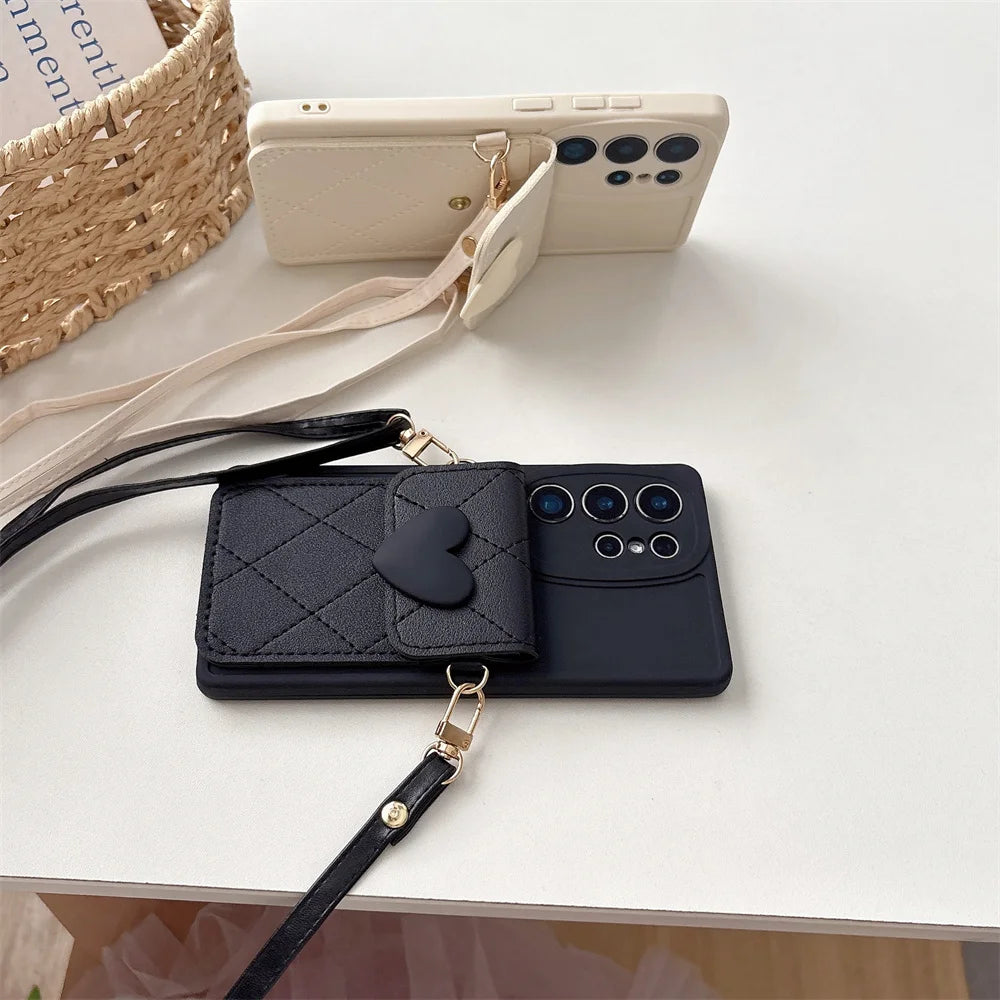 Crossbody Niedliche Brieftasche Kartenhalter Handyhülle für Samsung S25 Ultra S24 S21 FE S23 S22 Plus A54 A55 A35 A25 A15 A06 A16 A56 A36
