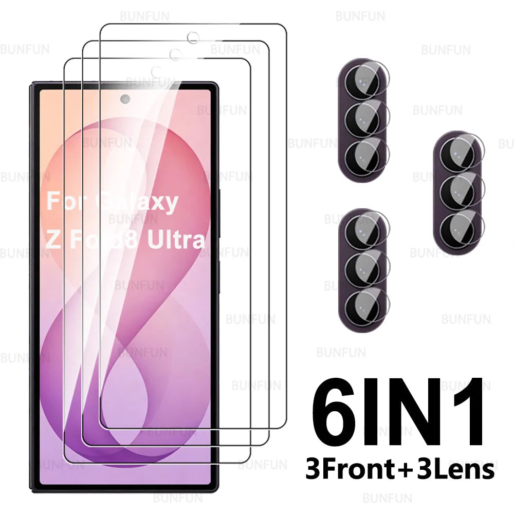8-in-1 Displayschutzfolie für Samsung Galaxy Z Fold8 Ultra 5G Kamera-Schutzfolie aus gehärtetem Glas für Samsung Z Fold 8 Ultra