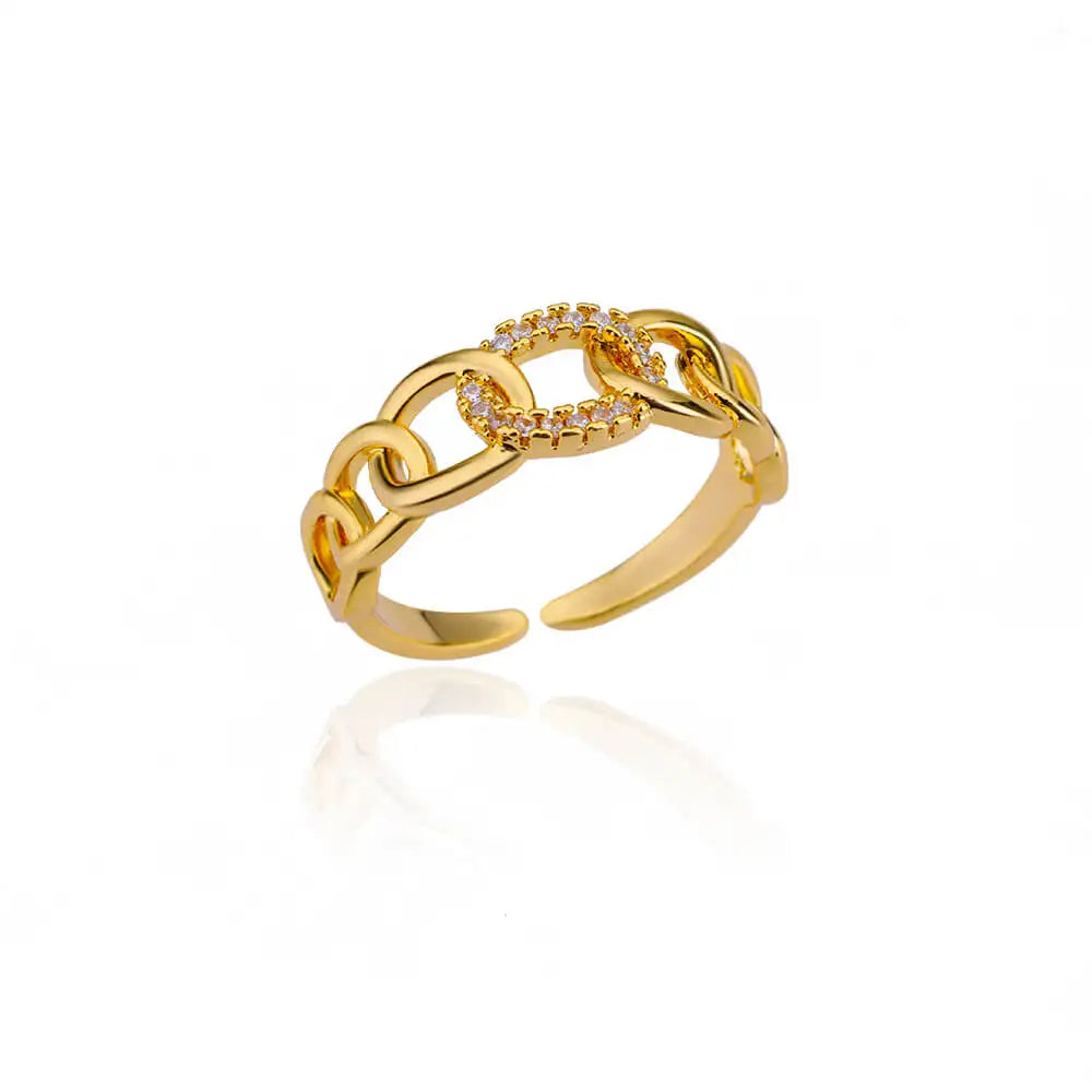 Edelstahl Runde Ringe Für Frauen Zirkon Geometrische Gold Farbe Kristall Ring Ästhetischen Hochzeit Schmuck Geschenk Bague Femme