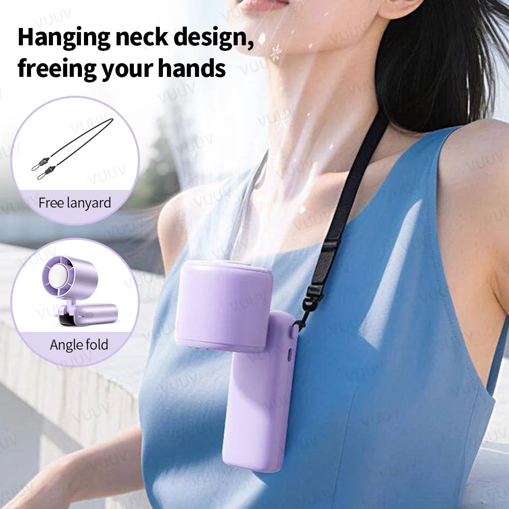 VUUV Mini-Handventilator - Tragbarer Turbo-Ventilator mit 100 Windgeschwindigkeiten, 2000mAh & Typ-C, Kühlgebläse, Reise-Kühlgerät