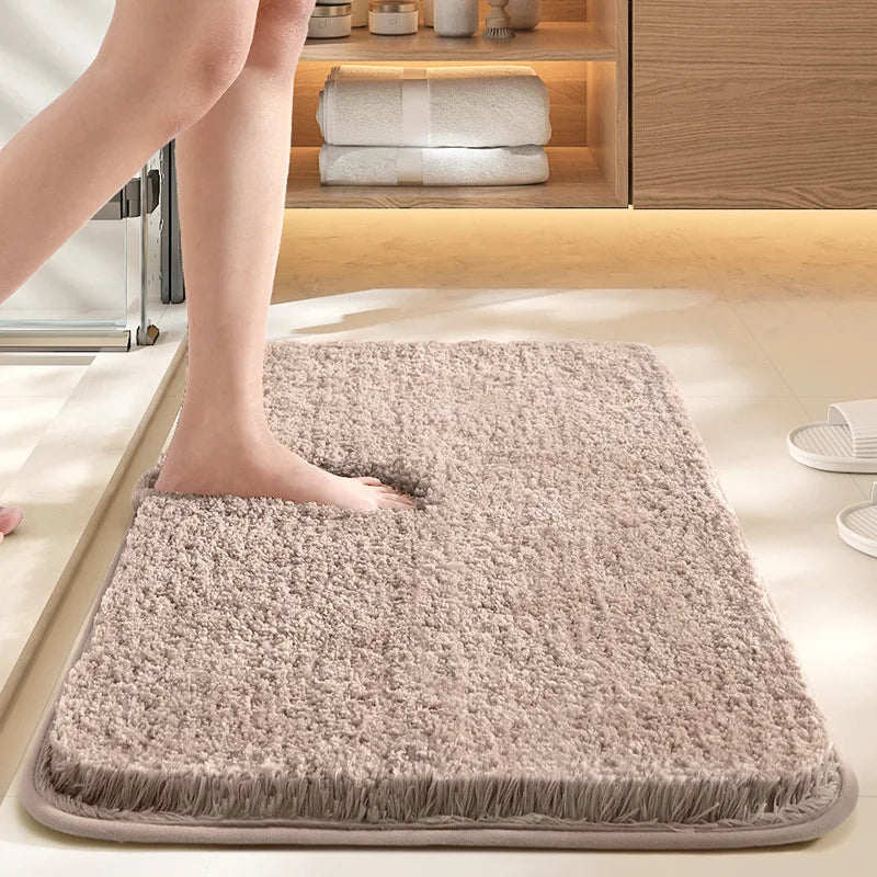 Antibakterielle Wasserabsorbierende Badematte Rutschfester Bodenteppich für Badezimmer Trocknung und Haushalt Fußabwischmatte Einfarbiger Teppich