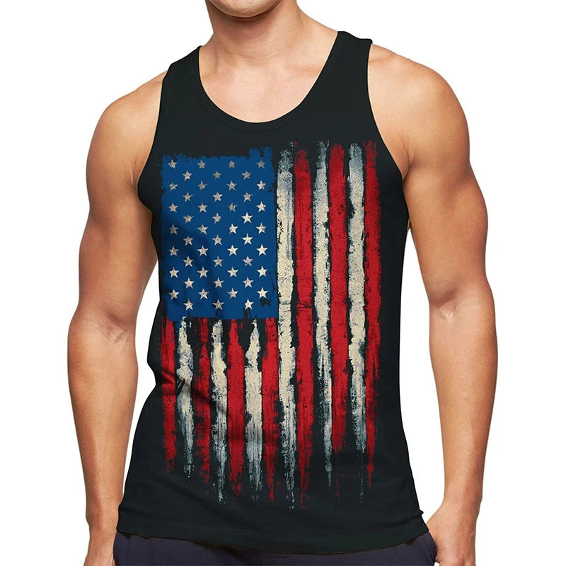 American Eagle USA Flagge Grafik Tank Top Gym Tops Herren 3D-Druck Streetwear Freizeit weste schnell trocknen ärmellose T-Shirt Tops 6xl
