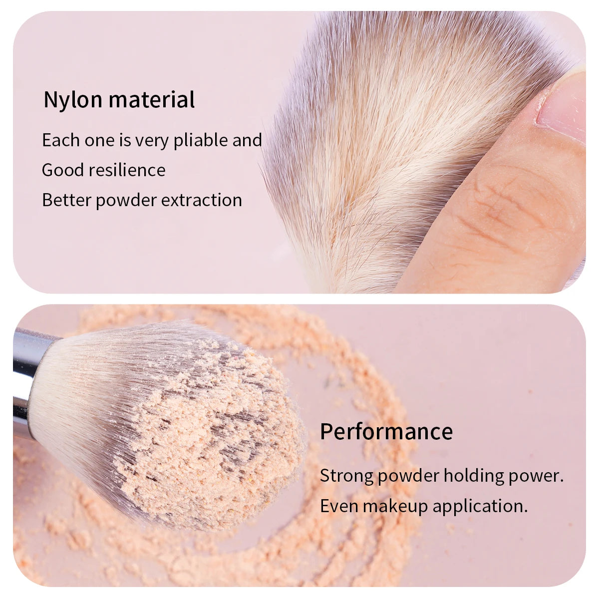 MAANGE Professionelles 2-teiliges Make-up-Pinsel-Set, weiches Haar, Detailpinsel für Puder, Rouge, Wimpern, Textmarker, Make-up-Pinsel, Schönheit