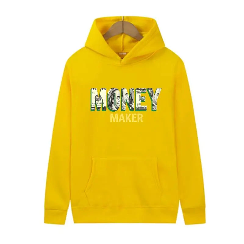 Männlicher Kapuzenpullover, modische Hip-Hop-Kleidung, Straße, Allgleiches, Taschenpullover, Gelddruck, Herren-Kapuzenpullover, Frühling und Herbst, tägliches Spiel und Tragen