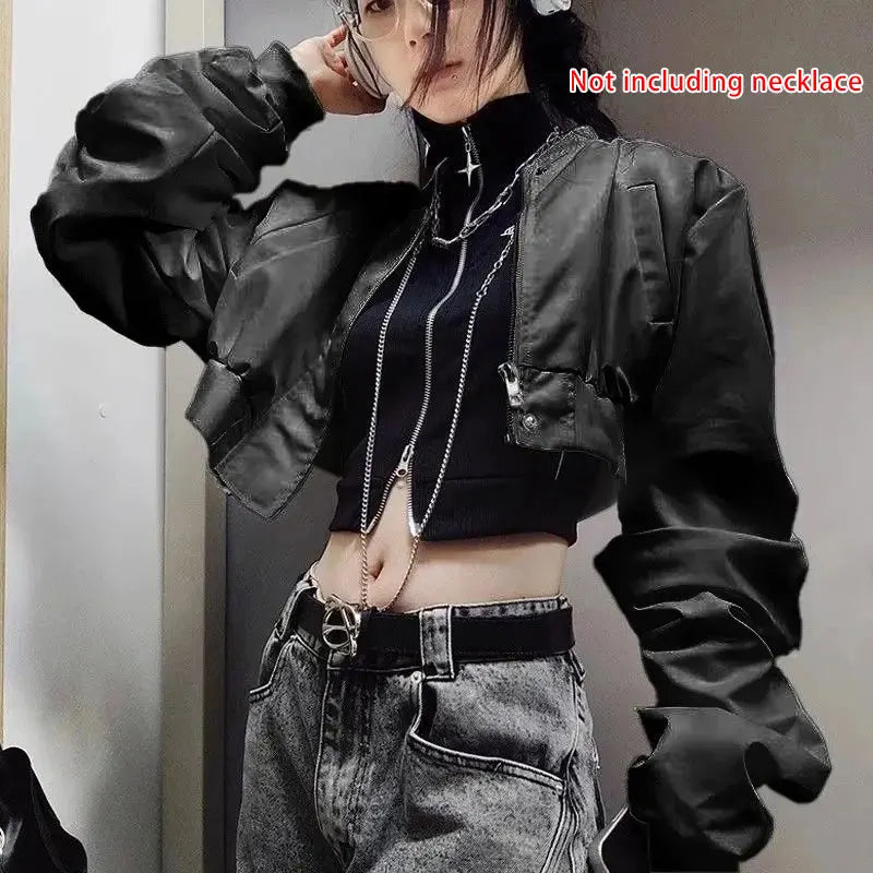 Punk Gothic Jacke Frauen Harajuku Retro Rock Weste Anzug Mantel Sexy Halloween Kostüm Party Kleidung Outfit Schwarz Gothic Kleidung