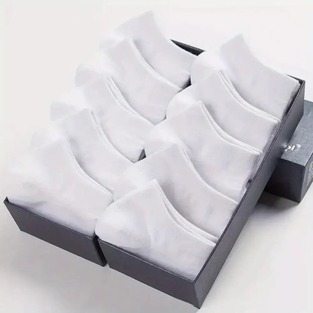 10 Paar Herren-Bootssocken, atmungsaktiv, schweißabsorbierend, einfarbig, reife, atmosphärisch, hochwertige Herren-Sport-Business-Socken