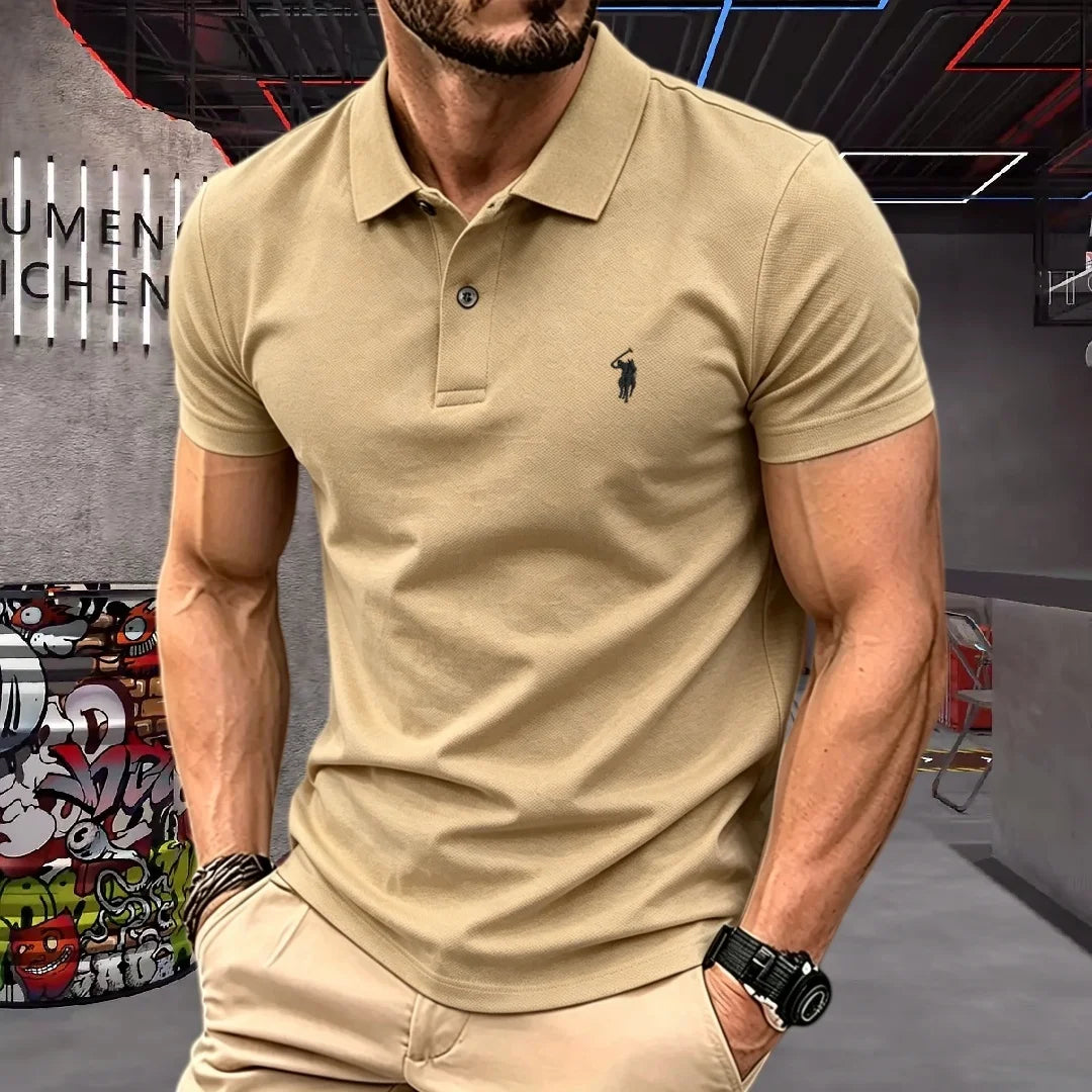 100% reine Baumwolle, hochwertiges Marken-Herren-Poloshirt mit kurzen Ärmeln, Sommer 2026, luxuriöses Mode-Golf-Oberteil mit Pony-Stickerei, lässiges T-Shirt